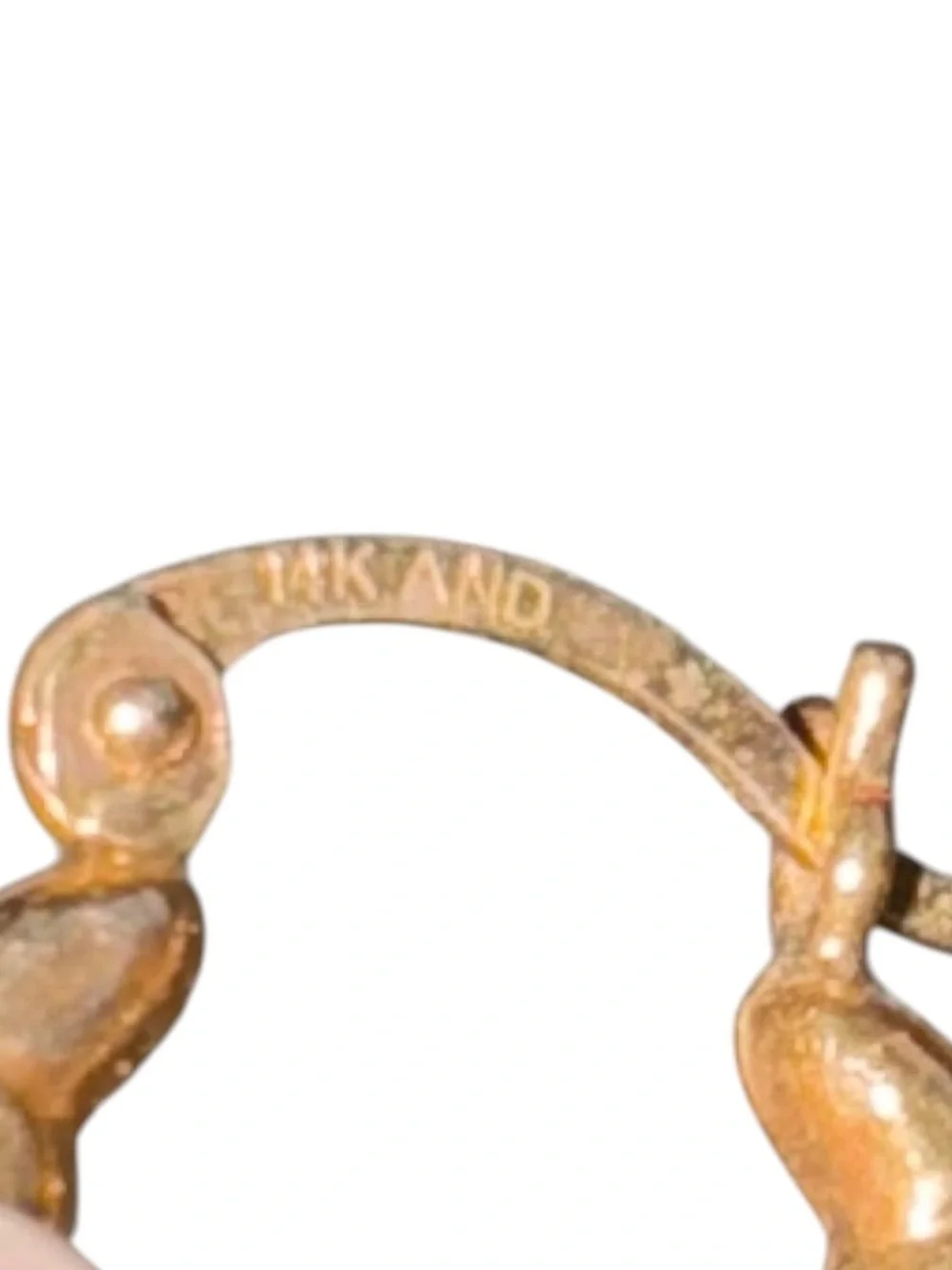 14K Gold Textured Hoop Earrings